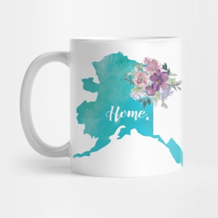 Alaska State and Flowers Mug